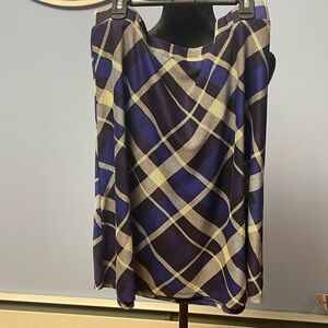 Blue,black and white skirt